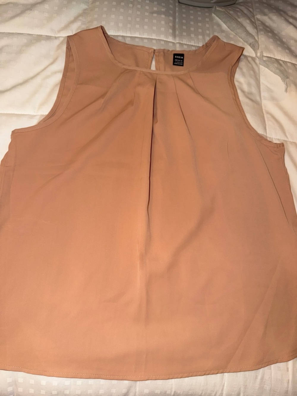 SHEIN Peach Sleeveless Pleat-Front Camisole